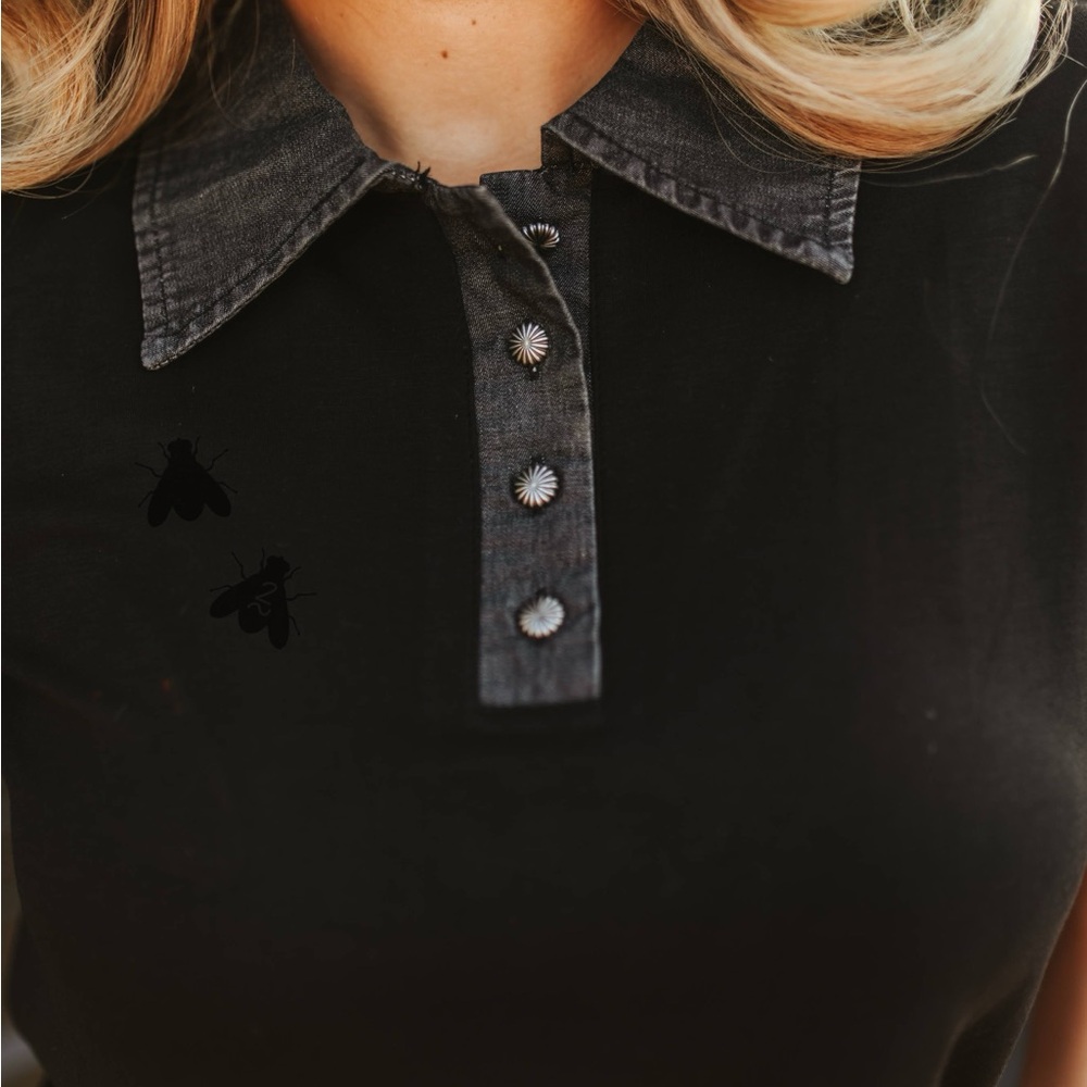 Stylish Black Button-Down Women's Shirt